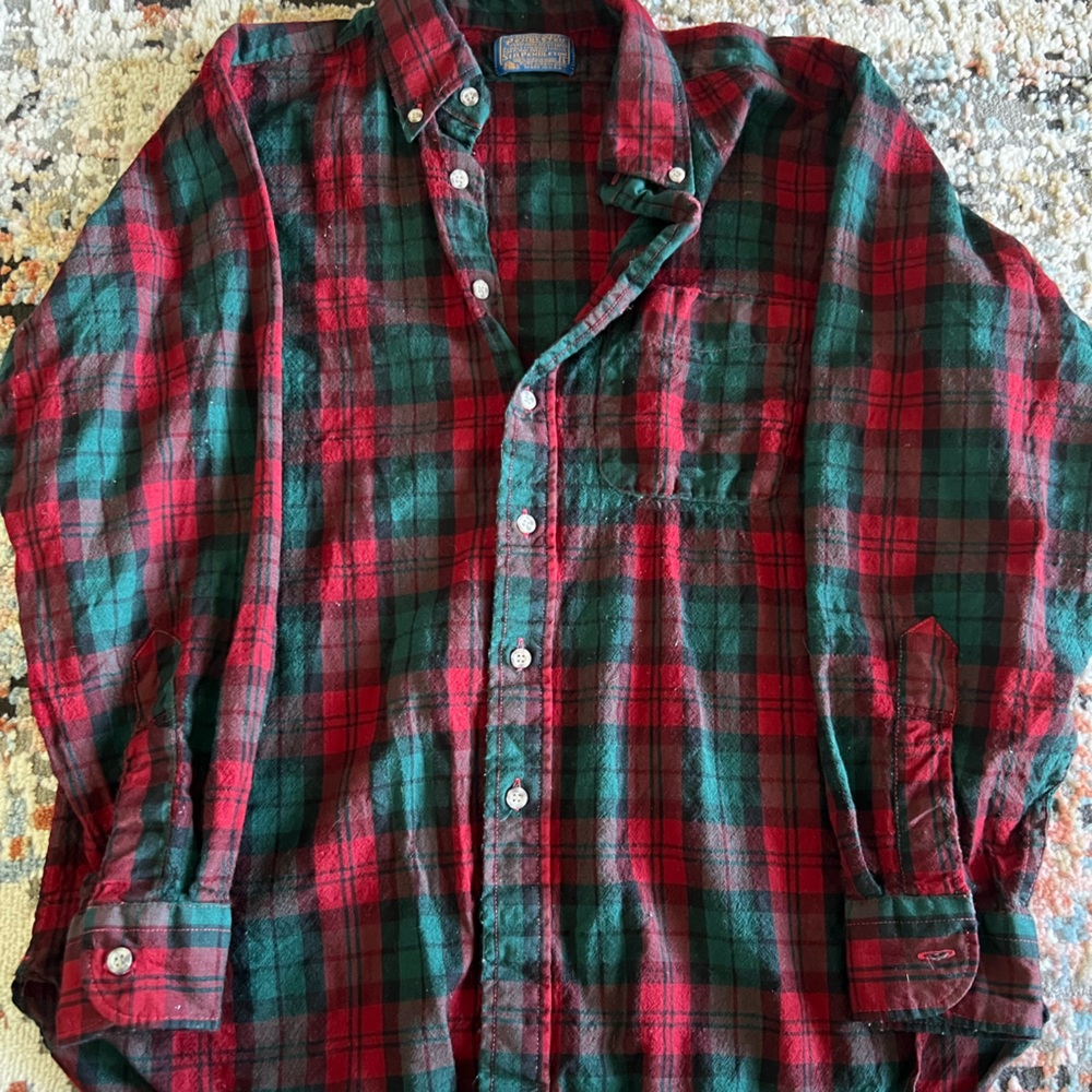 Pendleton Red and Green Plaid Shirt
